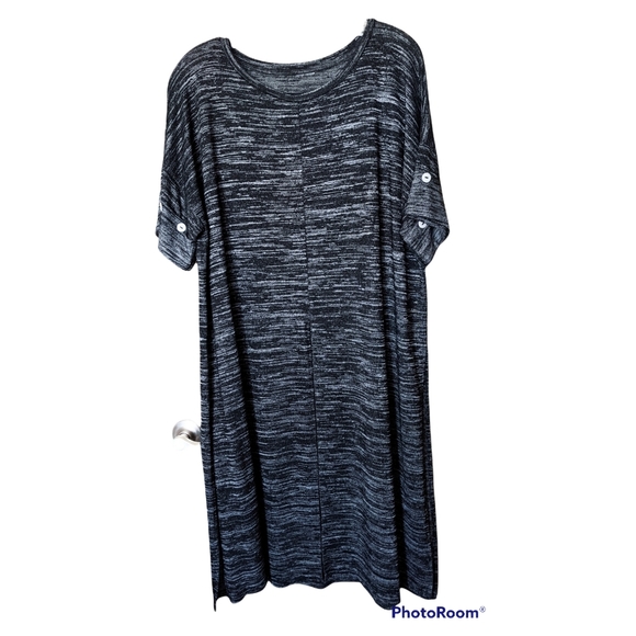 Kensie Dress over Pants Jeans Front Sides Slits SZ 1X Gray Fall Fashion Knit. - Picture 3 of 8